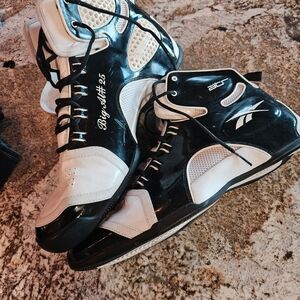Reebok Black and White High-Top Athletic Shoes